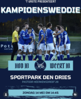 Kampioenswedstrijd Heren 1 a.s. zondag 14 mei Nieuws afbeelding